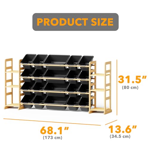 Toy Storage Organizer with 6 Shelves and 20 Bins