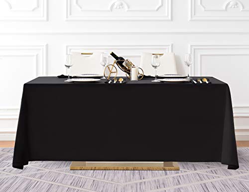 90x156 Inch Black Tablecloth for 8 Foot Rectangle Tables
