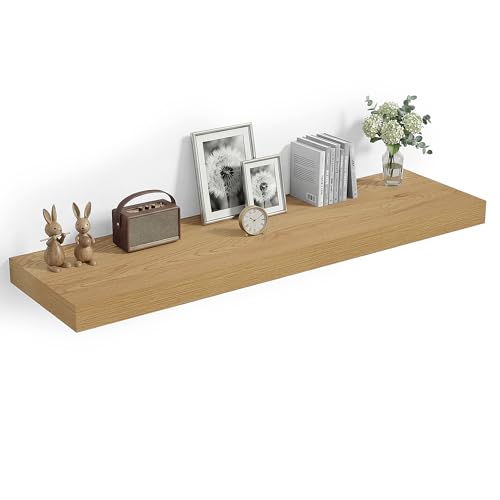 36 x 12 Deep Floating Shelves Wall Mounted Set of 1 Oak