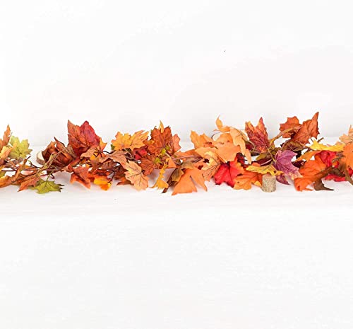 4 Pack Fall Maple Leaf Garland Artificial Maple Garland (17.7 Foot)