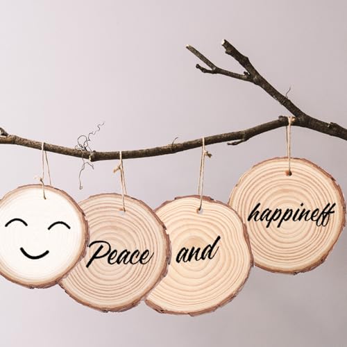 80 PCS 3.6 4 Inch Unfinished Wood Slices (80 Count)