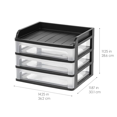 3 Drawer Medium Desktop Organizer with Paper Tray