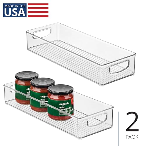 Slim Extra Long Clear Storage Bin (2 Count)