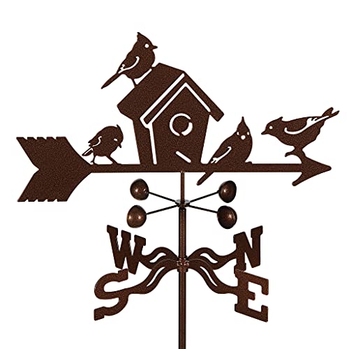 EZ Vane Steel Birdhouse Weathervane with Wind Cups
