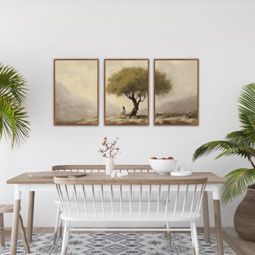 Jesus Sitting Under Olive Tree Canvas Wall Art