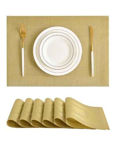 Gold Frame Placemats Set of 6 (6 Count)