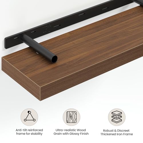 16 Inch Floating Shelves Wall Mounted for Display (2 Count)