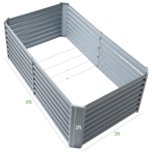 6×3×2ft Galvanized Raised Garden Bed