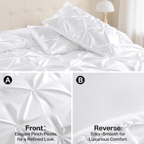 Satin King Size Comforter Set White
