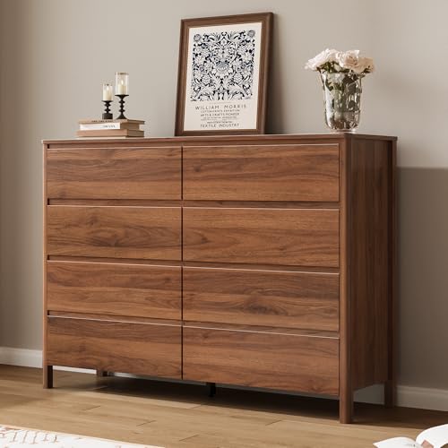 Walnut 8 Drawer Dresser for Bedroom