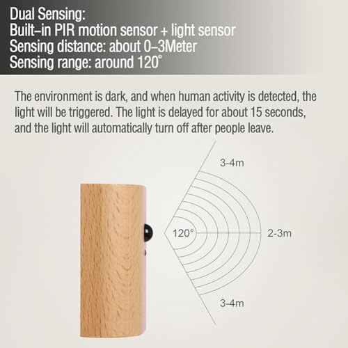 1 Pack Wood Step Light with Motion Sensor