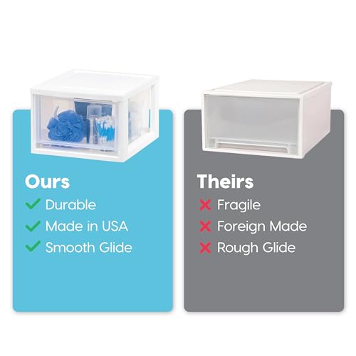 3-Pack, 14.5 Qt. Stacking Drawer Storage Organizer, White (3 Count)
