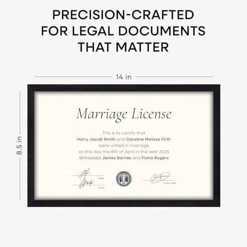 8.5x14 White Oak Marriage License Frame (3 Count)