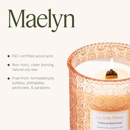 Citrine Pink Peony Scented Candles for Home