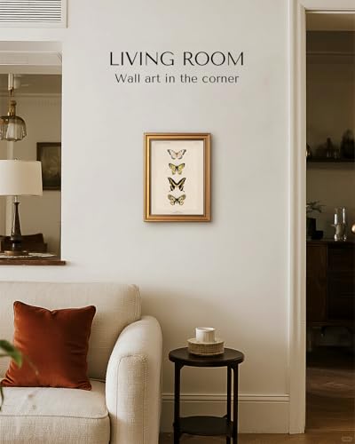 Vintage Gold Framed Butterfly Wall Art (4 Count)