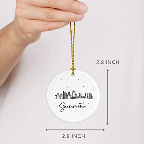 Round Ceramic Porcelain Christmas Tree Ornament Keepsake Gift