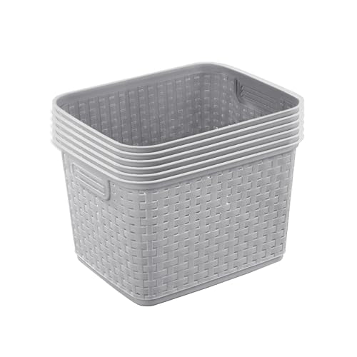 Tall Weave Basket Bin for Clothing and Laundry Storage (12 Count)
