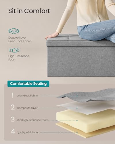 43.3 Inches Folding Storage Ottoman Bench