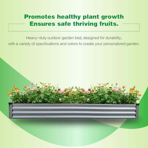 GARDMAX 8x4x1FT Galvanized Raised Garden Bed Kit