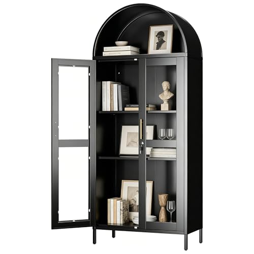 72.8" Glass Display Cabinet with Lock