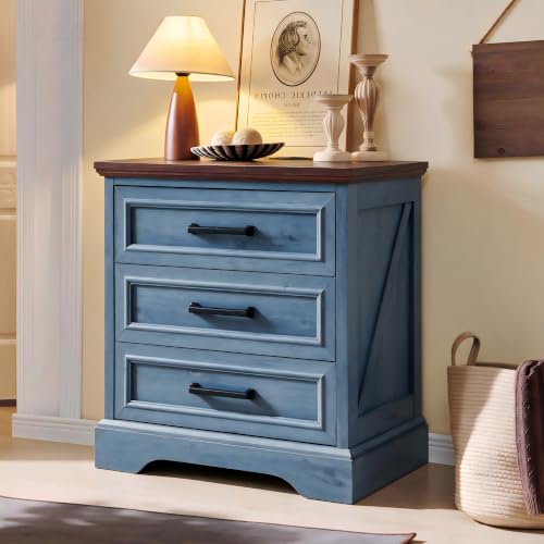 22" Farmhouse 3 Drawer Dresser for Bedroom