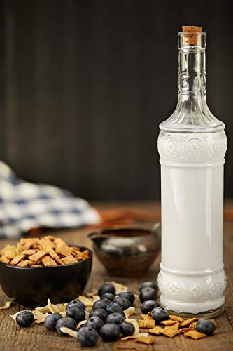 Large Clear Decorative Glass Bottle with Spout and Cork