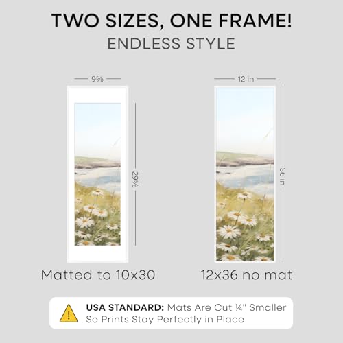 12x36 White Picture Frame