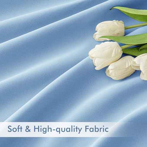 Sky Blue Back Tab Blackout Curtains 52x63 Inches Long 2 Panels Set (2 Count)