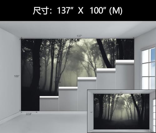 Dark Foggy Forest Wall Mural Wallpaper Peel and Stick for Bedroom