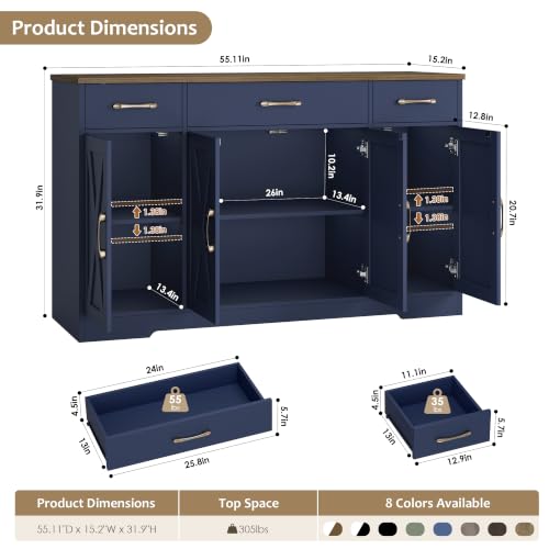 Kitchen Buffet Sideboard Storage Cabinet