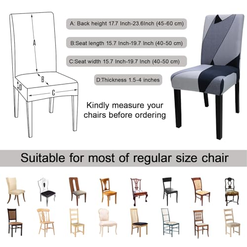 Pattern Chair Covers for Dining Room Set of 4