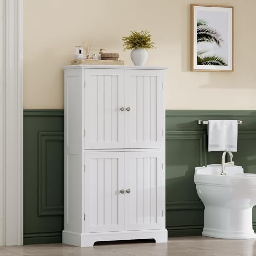 Bathroom Floor Cabinet with Adjustable Shelves