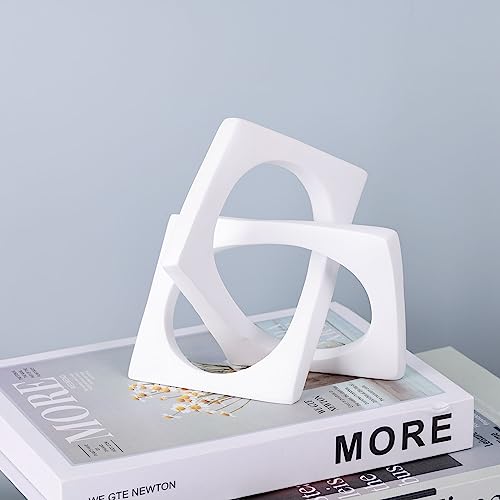 White Knot Statue for Coffee Table Centerpiece Decor
