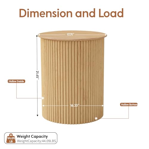 Fluted Round Side Table