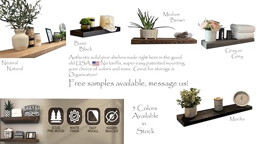 18 inch Wooden Floating Shelves for Wall