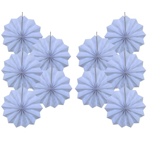 White Party Decorations White Hanging Paper Fans DIY Set 8inch
