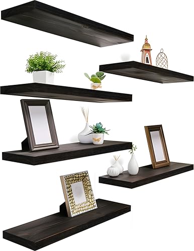 Wood Floating Shelves for Wall Decor (4 Count)