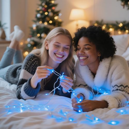 4 Pack Blue Fairy Lights Battery Operated