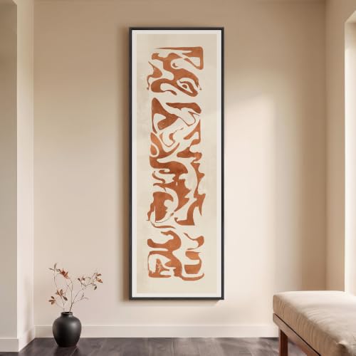 Large Framed Wabi Sabi Terracotta Abstract Wall Art