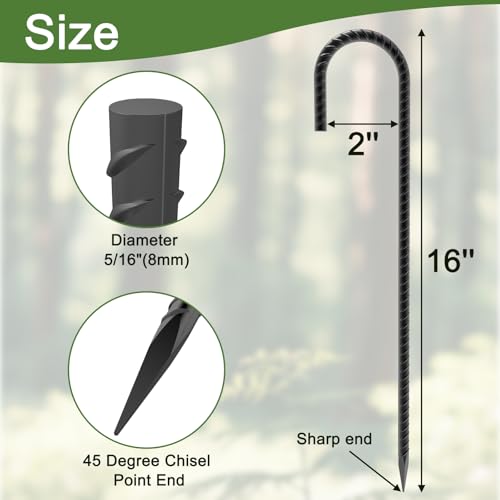 16 Inch J Hook Rebar Stakes (40 Count)