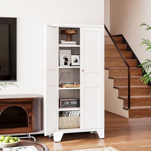 White Storage Cabinet with Feets