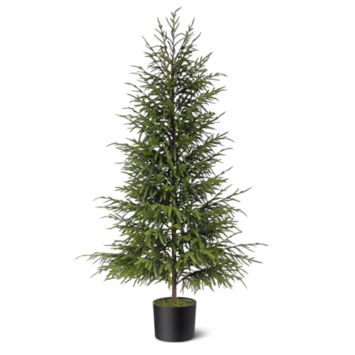 4FT 1Pcs Artificial Norfolk Pine Potted Christmas Tree for Front Door Decor