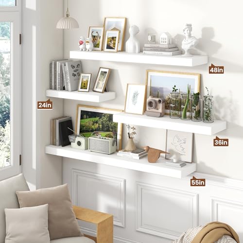 Floating Shelves 35.7" W x 10.3" D White Set of 2 (2 Count)