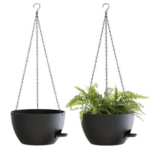 10 Inch Hanging Baskets 2 PC with Chains (2 Count)