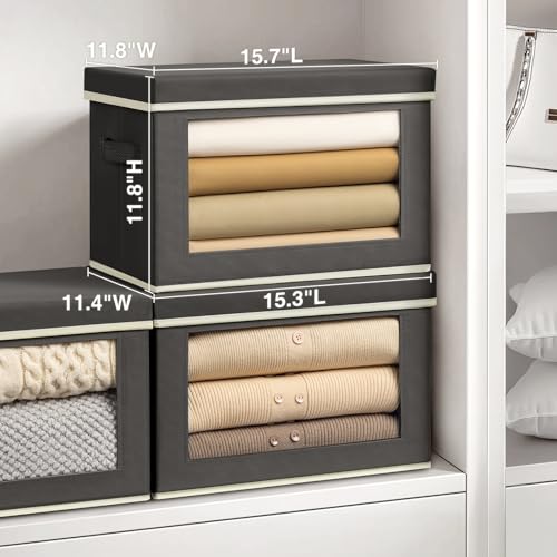 Stackable Storage Bins with Lids (4 Count)
