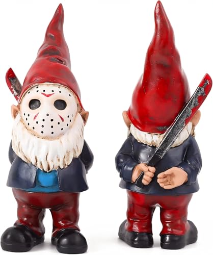 Garden Gnomes Outdoor Decor Horror Gnome Statues for Yard Decorations Gag Gifts for Women and Halloween