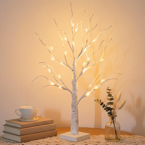 Lighted Birch Tree Christmas Decorations for Home