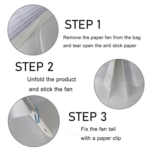 White Party Decorations White Hanging Paper Fans DIY Set 8inch