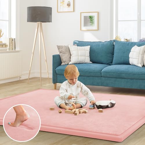 Baby Play Mat for Floor Nursery Rug Muscle Mat Area Rug Playroom Rug 74"x50" Playpen Mat Elastic Foam 1.3" Thick Crawling Mat for Babies