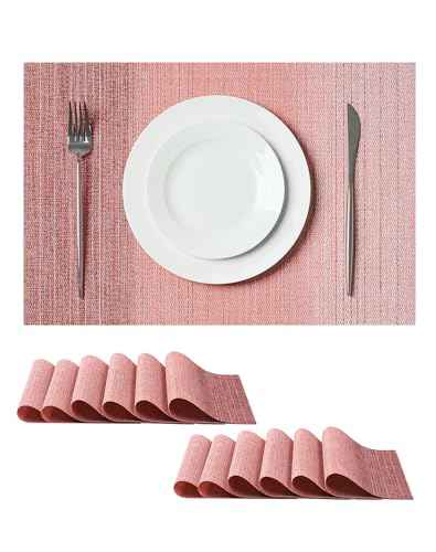 Gradient Pink Woven Placemats Set of 12 (12 Count)